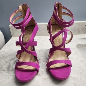 Elegant Purple/Magenta Strappy Heels
